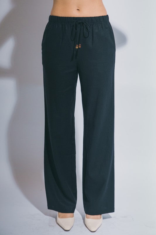 LINEN TIE FRONT VEST PANTS SET