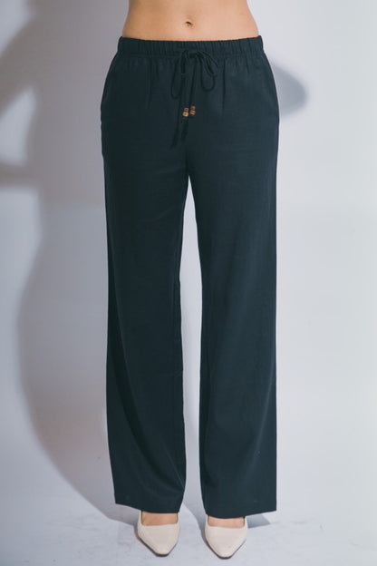 LINEN TIE FRONT VEST PANTS SET