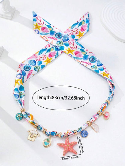 STARFISH MULTI PENDANT SUMMER NECKLACE