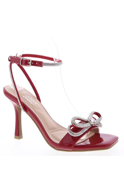 RHINESTONE BOW DRESS HIGH HEELS