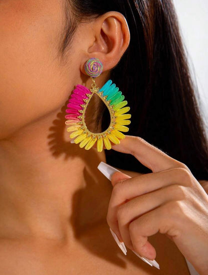 1 PAIR BOHEMIAN WOVEN EARRINGS
