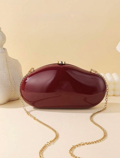 LU SPRING SUMMER STONE TEXTURED GLOSSY EVENING CLUTCH BAG