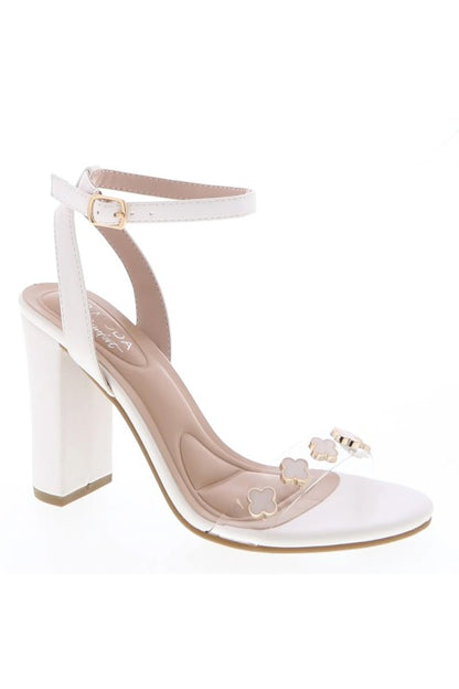 PATENT CLEAR STRAP DRESS HEELS