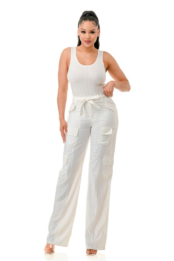 BODYSUIT WITH CARGO PANTS SET