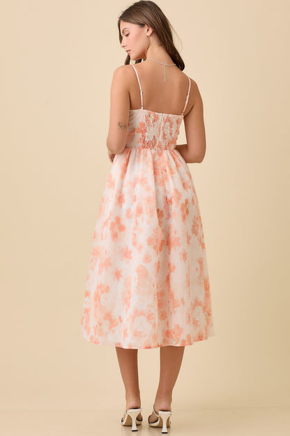 Bustier Corset Midi Floral Summer Dress