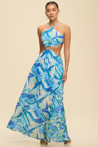 ABSTRACT RING MAXI SUMMER DRESS