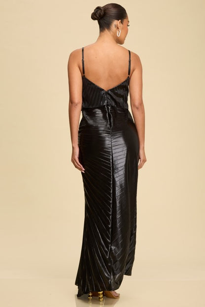 METALLIC RUCHED DOWN