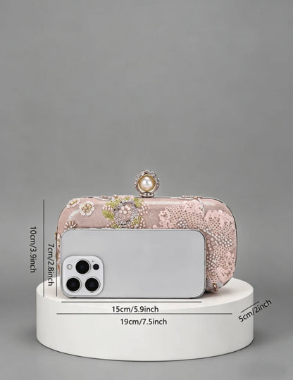 FLORAL SEQUIN BEADED EVEING CLUTCH