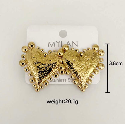 STAINLESS STEEL HEART EARRINGS
