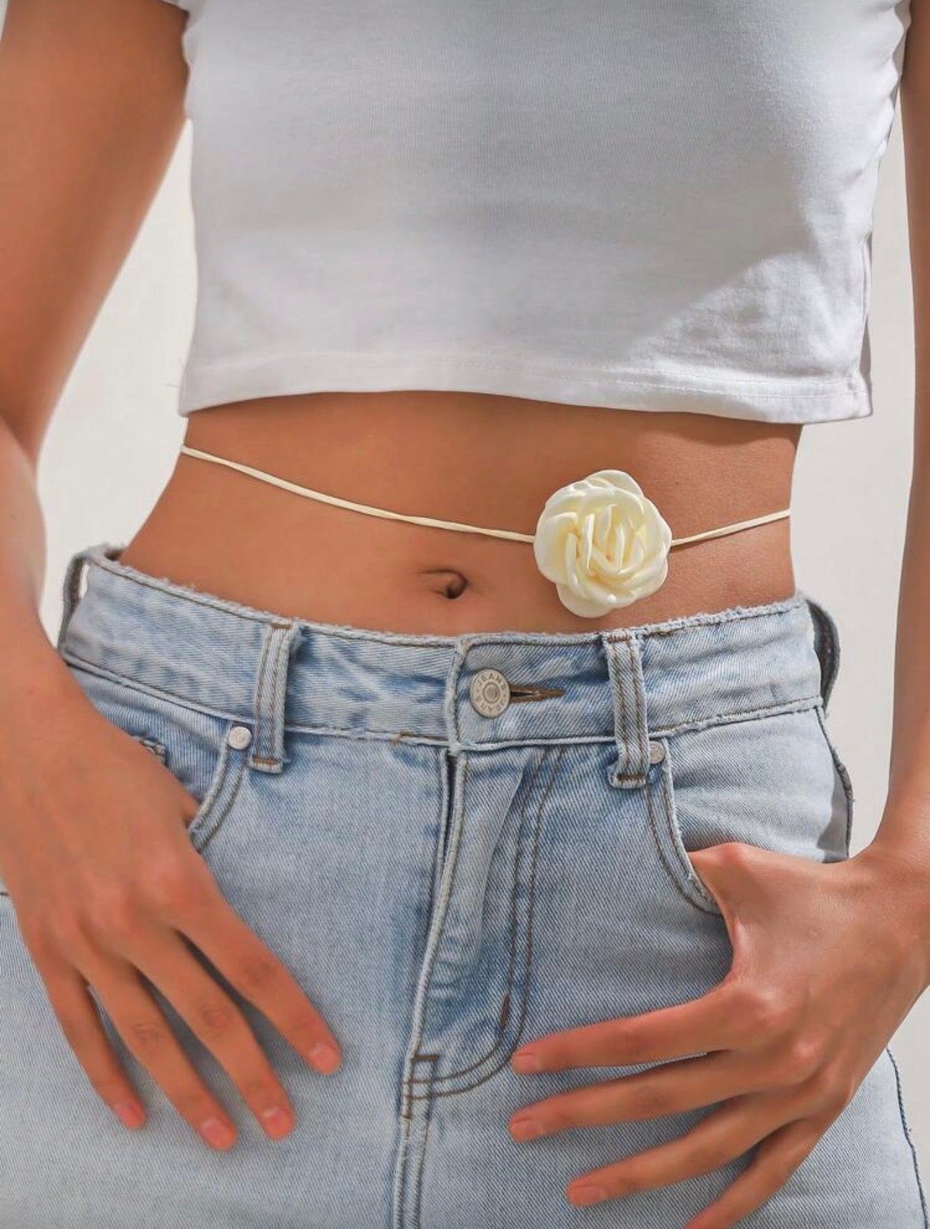 FLOWER RIBBON WAIST CHAIN/ NECKLACE