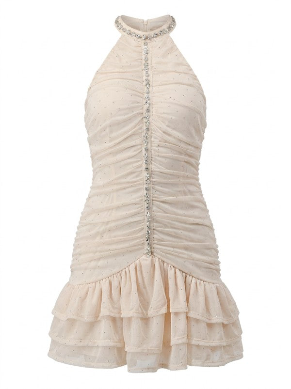 CRYSTAL MESH MINI PARTY DRESS