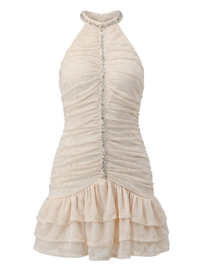 CRYSTAL MESH MINI PARTY DRESS