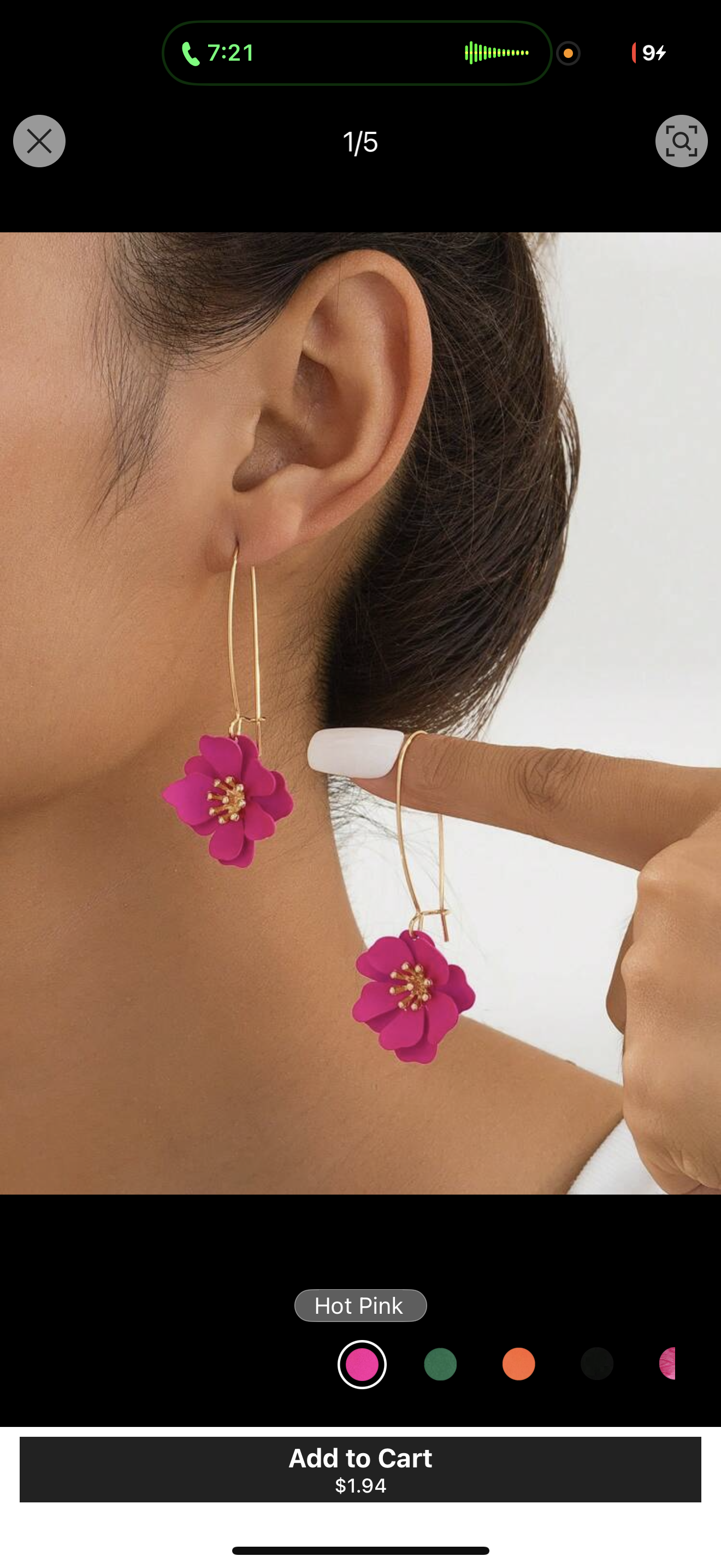 FLORAL DESIGN DROP EARRINGS