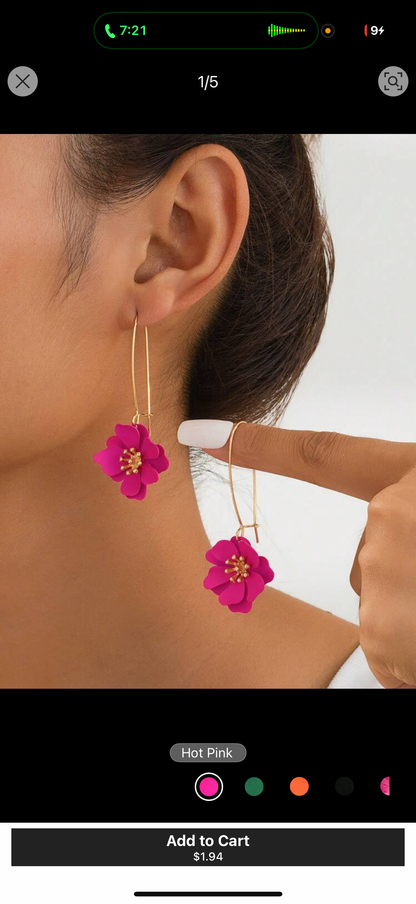 FLORAL DESIGN DROP EARRINGS