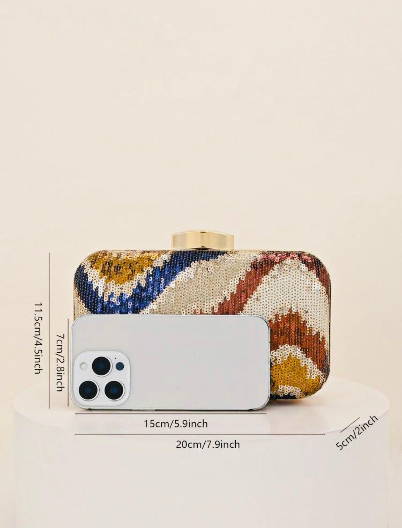 MULTI COLOR SEQUIN EVENING CLUTCH BAG