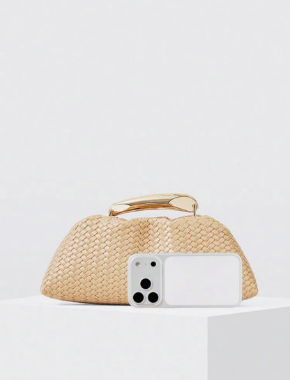 PU LEATHER TOP HANDED CLUTCH BAG