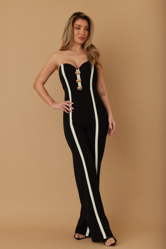 DOUBLE STRIP STRAPLESS JUMPSUIT