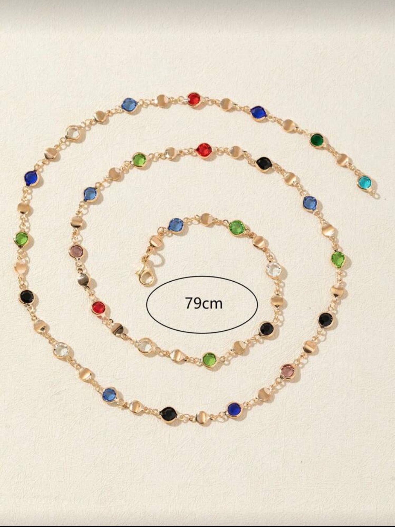 MULTI COLOR Y SHAPED LONG NECKLACE