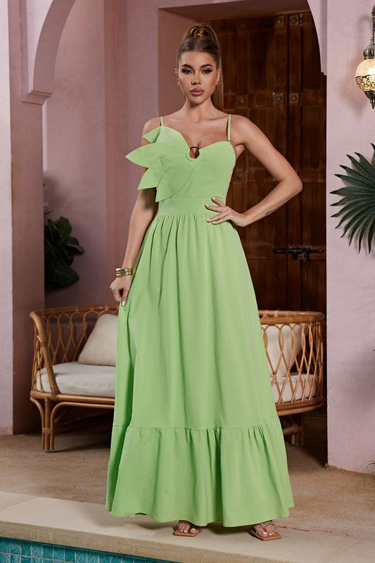 SOLID COLOR MAXI DRESS