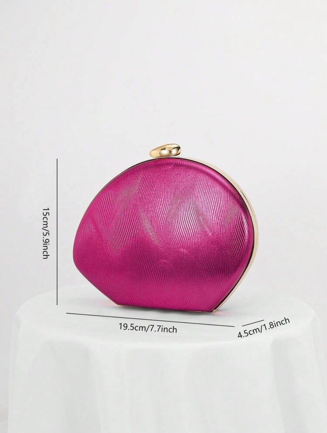 RIPPLE DESING BOX SHAPED EVENING CLUTCH BAG