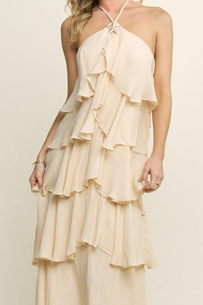 TIERED RUFFLE MAXI DRESS