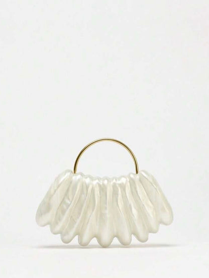 ACRYLIC SHELL SHAPED EVENING CLUTCH BAG