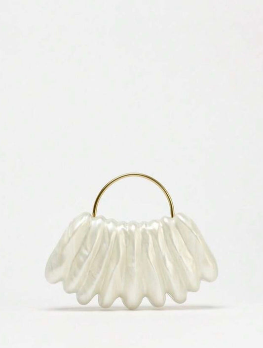 ACRYLIC SHELL SHAPED EVENING CLUTCH BAG