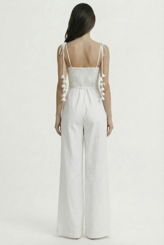 CORSET BODICE WIDE LEG JUMPSUIT