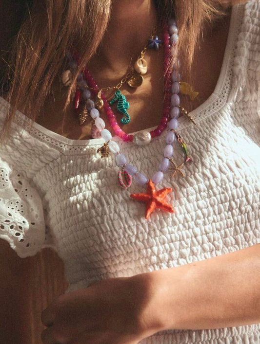 SUMMER PENDANT MULTI LAYER NECKLACES SET