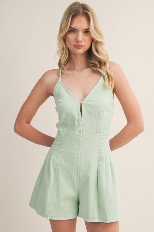 BACKLESS STRAPPY FLARE ROMPER