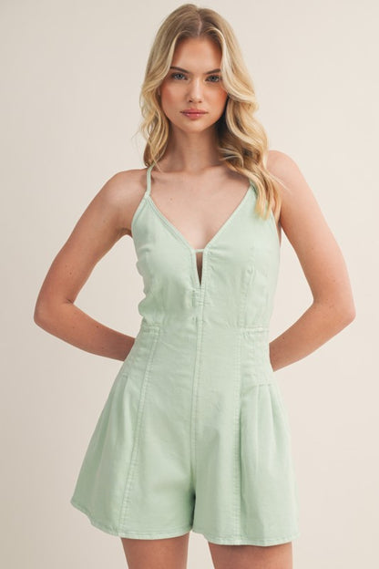 BACKLESS STRAPPY FLARE ROMPER