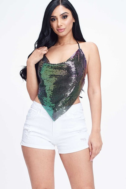 METALLIC CROP TOP