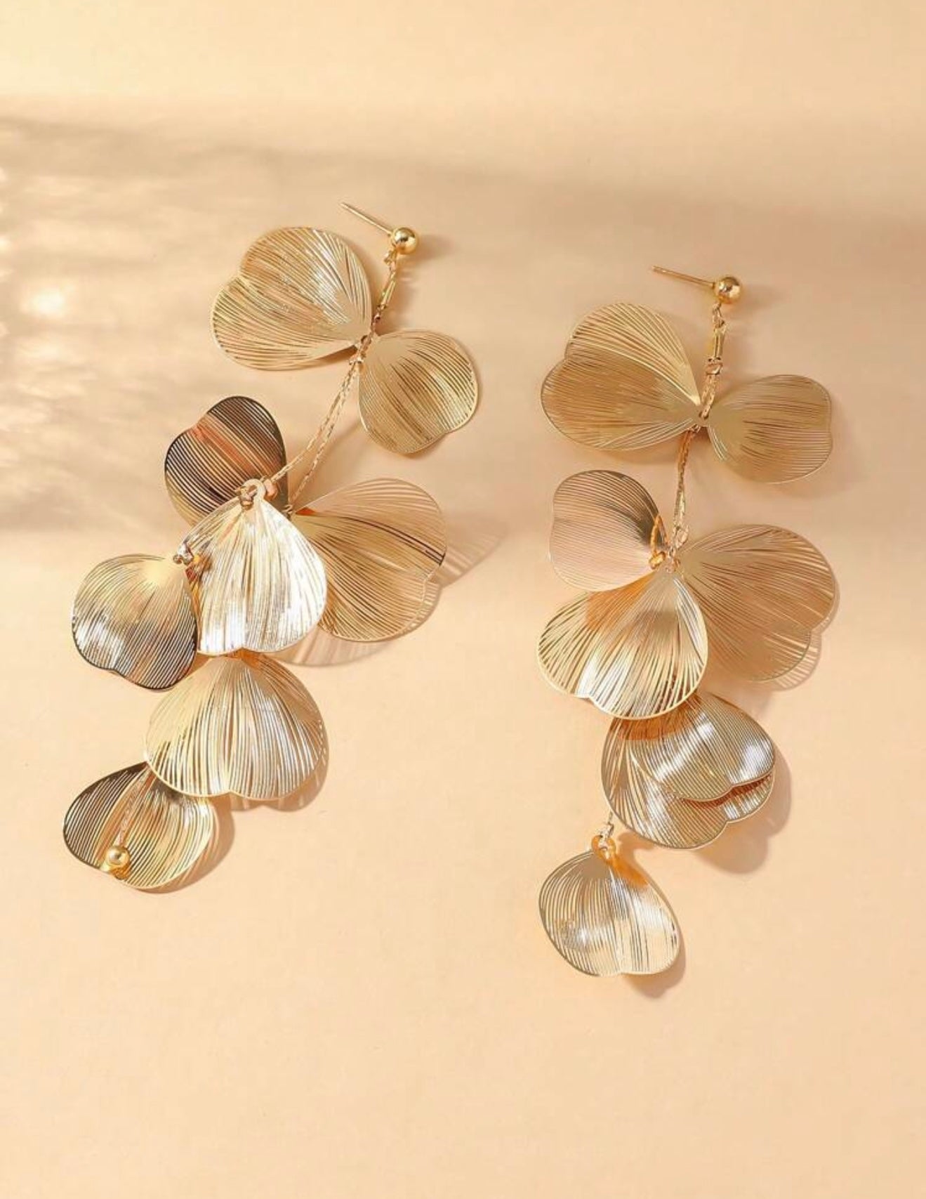 3 PCS METALLIC TASSEL Y SHAPED NECKLACE AND EARRINGS SET