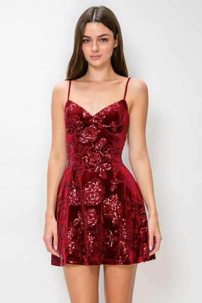 SEQUINED MINI PARTY DRESS