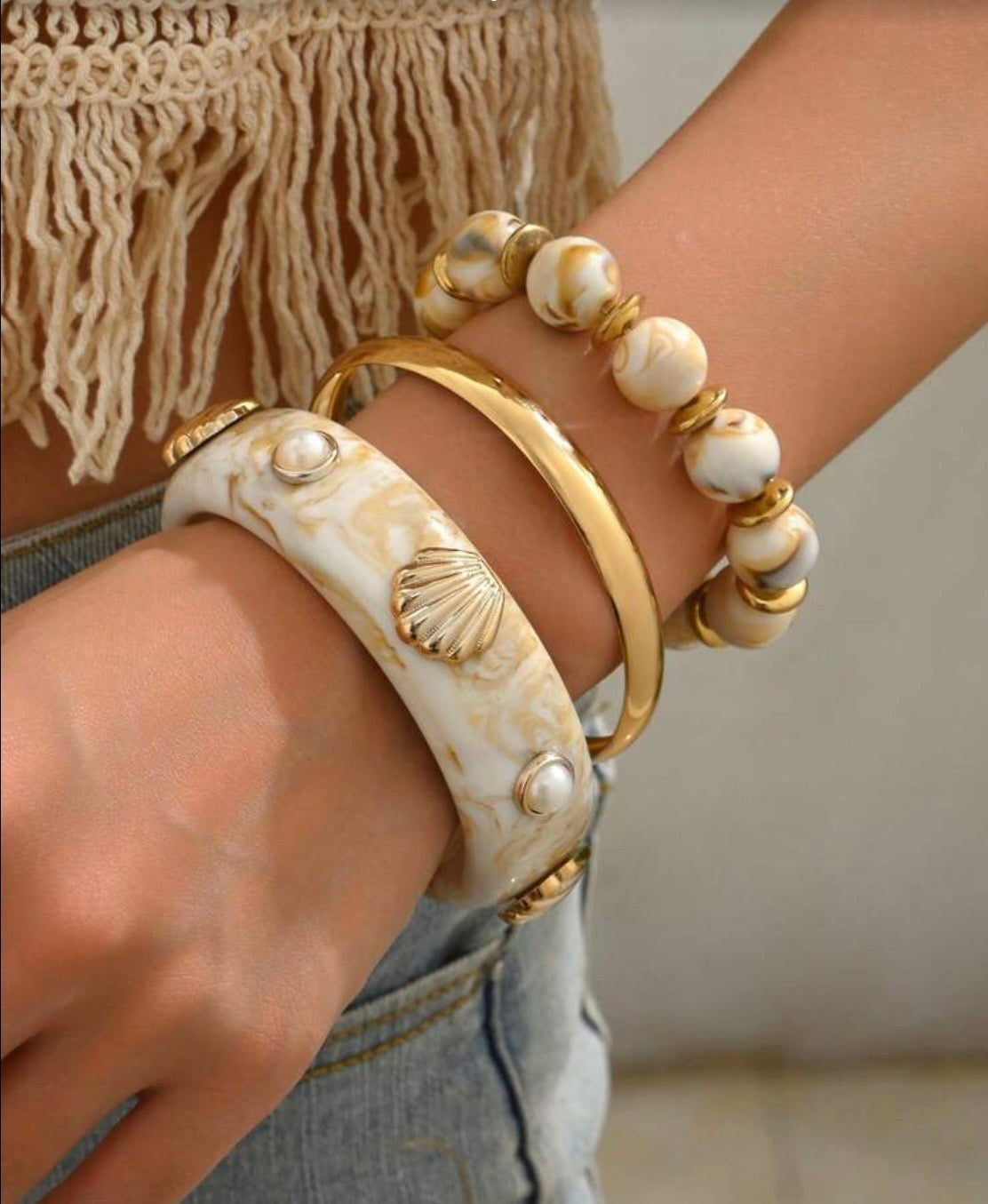 BOHO RESIN 3 LAYER SUMMER BRACELET