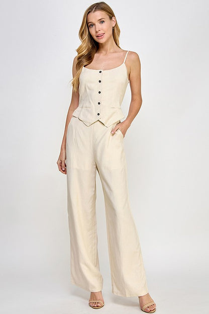 CAMI VEST LINEN JUMPSUIT