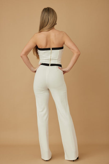 TWO TONE POINTY STRAPLESS TOP PANS SET