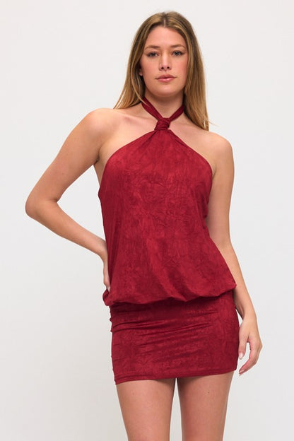 VENEZIA CREASED MINI SUMMER DRESS