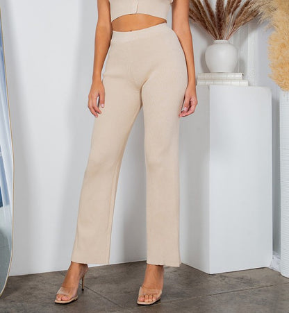 KNITTED FLARE PANT