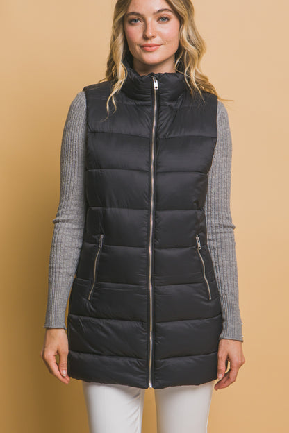 SLEEVLESS PUFFER VVEST WITH POCKETS