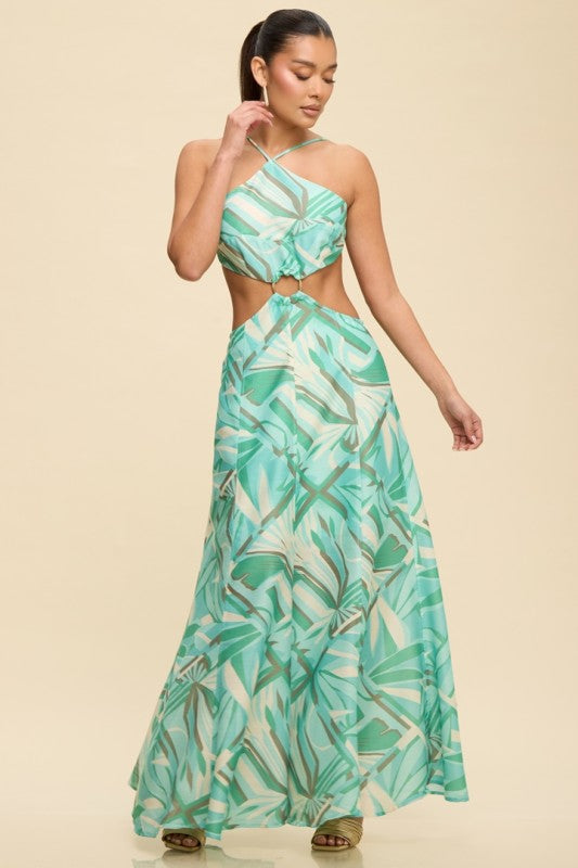 ABSTRACT RING MAXI SUMMER DRESS