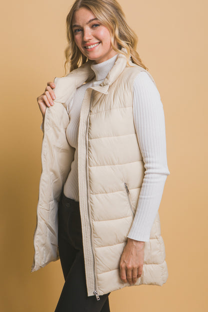 SLEEVLESS PUFFER VVEST WITH POCKETS