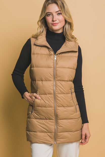 SLEEVLESS PUFFER VVEST WITH POCKETS