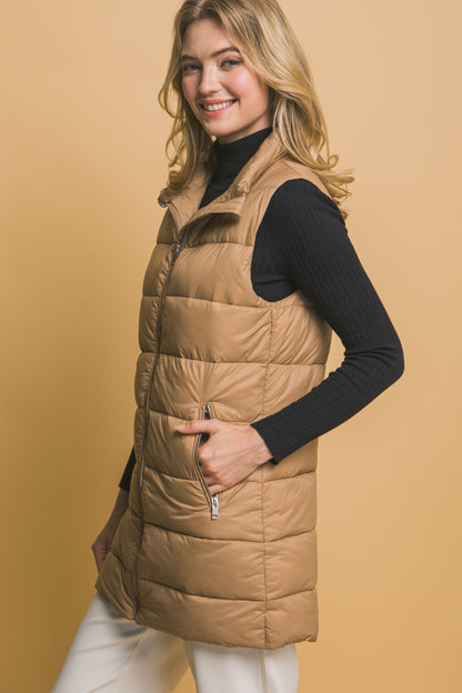 SLEEVLESS PUFFER VVEST WITH POCKETS