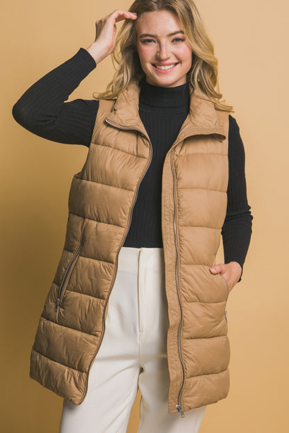 SLEEVLESS PUFFER VVEST WITH POCKETS