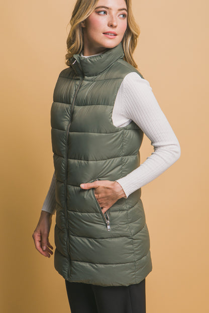 SLEEVLESS PUFFER VVEST WITH POCKETS