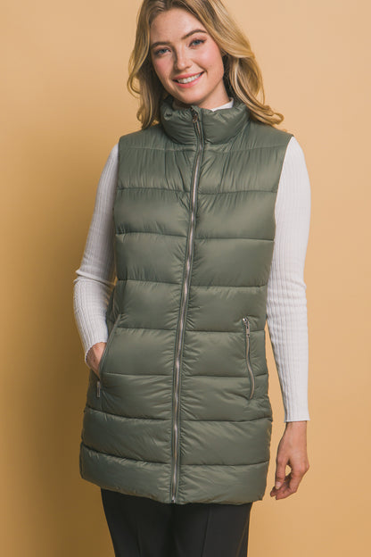 SLEEVLESS PUFFER VVEST WITH POCKETS