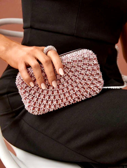 ELGANT DIAMOND SEQUIN BOX-SHAPED EVENING CLUTCH (Copy)