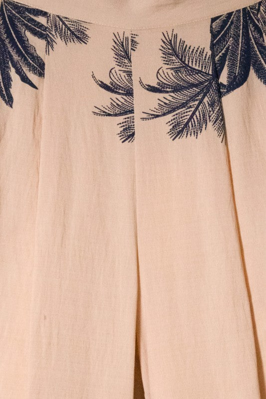 HALTER TOP & TIE FRONT WIDE LEG PANTS