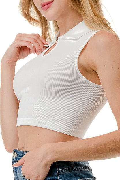 Crop Tank with Collar